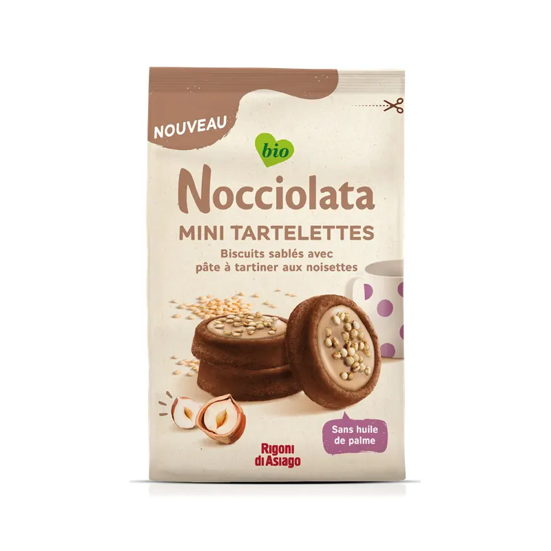 Nocciolata Mini Tartelette Bianca, Shortbread Biscuit Hazelnut Spread 250g, NOCCIOLATA