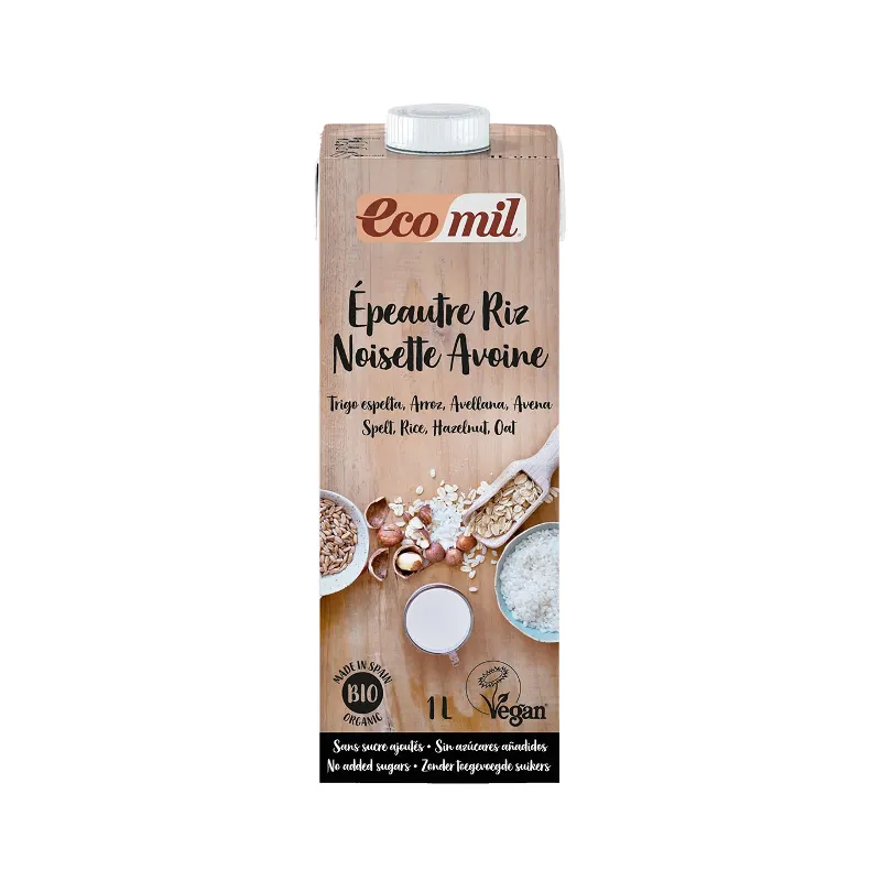 Rice, Spelt, Hazelnut and Oat Drink 1l, ECOMIL
