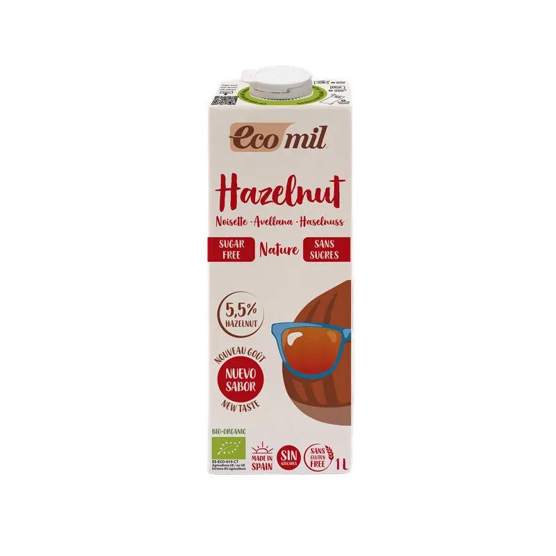Organic Hazelnut Plant Drink Unsweetened 1l, ECOMIL